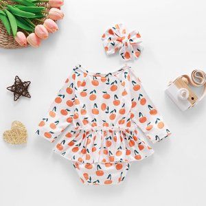 2Pcs Baby Girl Long Sleeve Bodysuit